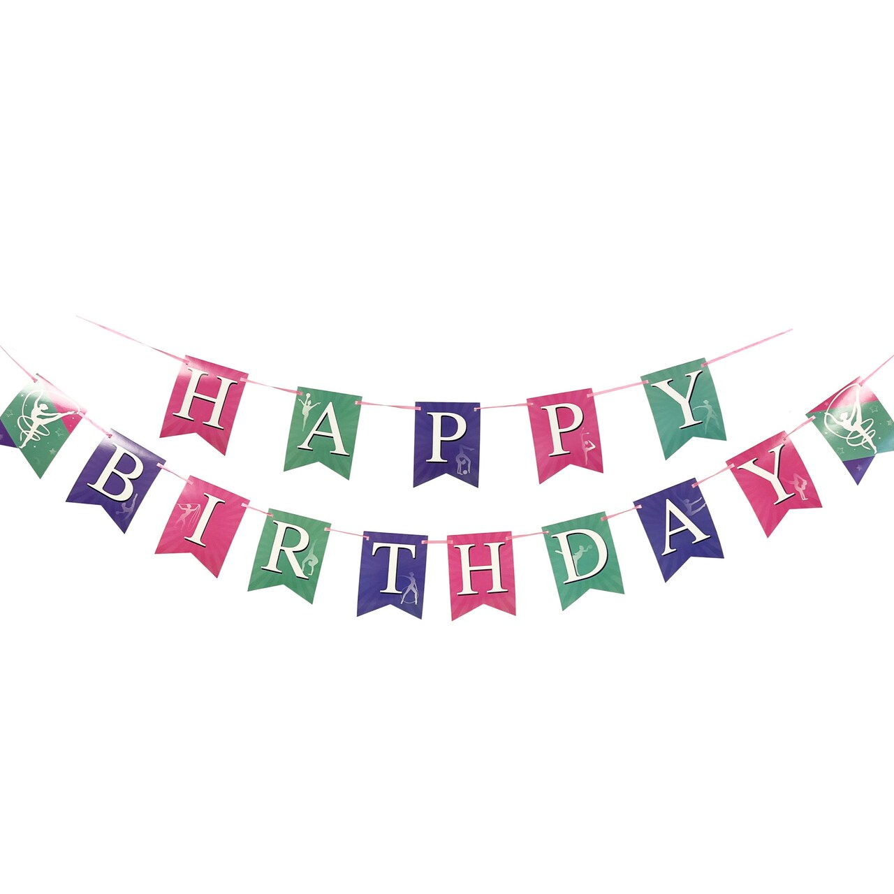 Gymnastics Party Happy Birthday Double Banner – 1 Double Banner